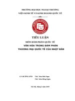 Văn hóa trong đàm phán thương mại quốc tế của nhật bản 