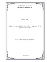 Sử dụng đất đai để phát triển nông nghiệp bền vững ở tỉnh thái nguyên 