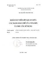 Khảo sát mối liên quan giữa các dạng bào chế của vitamin và nhu cầu sử dụng 