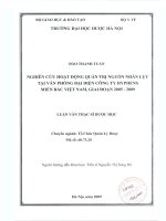 Nghiên cứu hoạt động quản trị nguồn nhân lực tại văn phòng đại diện công ty hyphens miền bắc việt nam, giai đoạn 2005 2009 