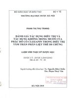 Đánh giá tác dụng điều trị và tác dụng không mong muốn của phác đồ có clozapin trong điều trị tâm thần phân liệt thể di chứng 