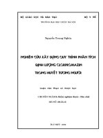 Nghiên cứu xây dựng quy trình phân tích định lượng clorpromazin trong huyết tương người 