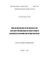 Đánh giá hiệu quả điều trị của dafrazol so với losec mups trên bệnh nhân loét hành tá tràng helicobacter pylori dương tính, sử dụng phác đồ OAC 