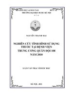 Nghiên cứu tình hình sử dụng thuốc tại bệnh viện trung ương quân đội 108 năm 2010 