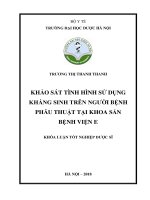 Khảo sát tình hình sử dụng kháng sinh trên người bệnh phẫu thuật tại khoa sản bệnh viện e 
