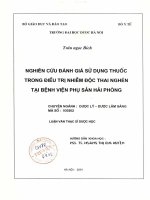Nghiên cứu đánh giá sử dụng thuốc trong điều trị nhiễm độc thai nghén tại bệnh viện phụ sản hải phòng 