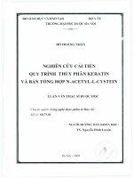 Nghiên cứu cải tiến quy trình thuỷ phân keratin và bán tổng hợp n   acetyl   l   cystein 