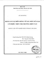 Khảo sát sự biến động về giá một số loại cổ phiếu trên thị trường hiện nay 