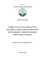 Nghiên cứu xây dựng phương pháp phát hiện và định lượng hai đồng phân butylparaben và isobutylparaben trong một số mỹ phẩm 