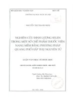 Nghiên cứu định lượng selen trong một số chế phẩm thuốc viên nang mềm bằng phương pháp quang phổ hấp thụ nguyên tử 