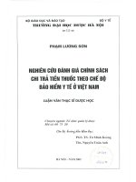 Nghiên cứu đánh giá chính sách chi trả tiền thuốc theo chế độ bảo hiểm y tế ở việt nam 