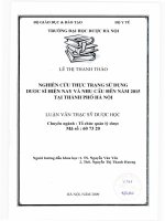 Nghiên cứu thực trạng sử dụng dược sĩ hiện nay và nhu cầu dến năm 2015 tại thành phố ha nội 