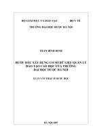 Bước đầu xây dựng cơ sở dữ liệu quản lý đào tạo cao học của trường đại học dược hà nội 