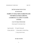 Nghiên cứu hoạt động marketing đối với nhóm sản phẩm aprovel, coaprovel của công ty sanofi aventis 