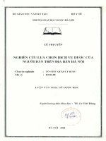 Nghiên cứu lựa chọn dịch vụ dược của người dân trên địa bàn hà nội 