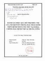 Đánh giá hiệu quả hỗ trợ điều trị của neurontin trong đau thần kinh trên bệnh nhân ung thư tại khoa chống đau bệnh viện k trung ương  (từ tháng 112006 đến tháng 5 2007 ) 