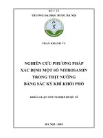 Nghiên cứu phương pháp xác định một số nitrosamin trong thịt nướng bằng sắc ký khí khối phổ 