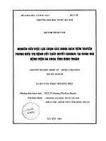 Nghiên cứu lựa chọn các dung dịch tiêm truyền trong điều trị bệnh sốt xuất huyết dengue tại khoa nhi bệnh viện đa khoa bình thuận (2) 