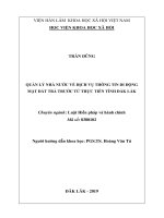 Quản lý Nhà nước về dịch vụ thông tin di động mặt đất trả trước từ thực tiễn tỉnh Đắk Lắk