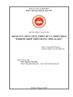 KHẢO sát, PHÂN TÍCH, THIẾT kế và TRIỂN KHAI WEBSITE SHOP THỜI TRANG “HOLALADY” 