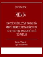 PHÂN TÍCH các CHIẾN lược CẠNH TRANH sản PHẨM OMO của UNILEVER tại VIỆT NAM NHẰM CUNG ỨNG GIÁ TRỊ TRONG TƯƠNG QUAN SO SÁNH với các đối THỦ CẠNH TRANH 