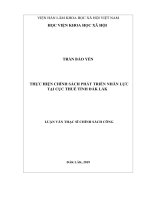 Thực hiện chính sách phát triển nhân lực tại Cục Thuế tỉnh Đắk Lắk (Luận văn thạc sĩ)