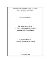 Thi hành án hình sự từ thực tiễn huyện Hóc Môn, Thành phố Hồ Chí Minh
