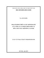 (Luận văn thạc sĩ) Hoạch định chiến lược kinh doanh của công ty cổ phần phân bón và hóa chất dầu khí đông nam bộ