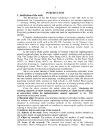 Thiết kế tình huống dạy học các học phần phương pháp dạy học môn toán cho sinh viên đại học ngành sư phạm toán theo hướng tiếp cận năng lực thực hiện tt tiếng anh 