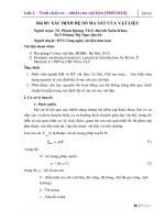 Thí nghiệm 1 xác định hệ số ma sát của vật liệu