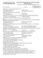 Đề thi thử THPT quốc gia 2019 môn địa lí có đáp án   trường THPT phú bình 