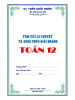 Tóm tắt lí thuyết và công thức giải nhanh toán 12 – trần quốc nghĩa 