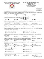Đề thi thử toán THPT QG 2019 lần 2 trường THPT trần hưng đạo – nam định 