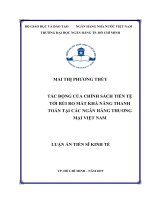 Tác động của chính sách tiền tệ đến rủi ro mất khả năng thanh toán của các ngân hàng thương mại việt nam