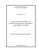 Quản lý giáo dục tính kỷ luật cho sinh viên tại trung tâm giáo dục quốc phòng và an ninh 