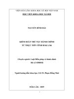 Kiểm soát thủ tục hành chính từ thực tiễn tỉnh Đắk Lắk (LV thạc sĩ)