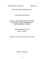 Quản lý nhà nước đối với giáo dục mầm non tư thực trên địa bàn thành phố hồ chí minh (tt) 