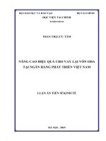 Nâng cao hiệu quả cho vay lại vốn ODA tại Ngân hàng Phát triển Việt Nam