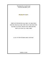 Thiết kế tình huống dạy học các học phần phương pháp dạy học môn toán cho sinh viên đại học ngành sư phạm toán theo hướng tiếp cận năng lực thực hiện