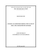 Áp dụng các hình phạt chính không tước tự do từ thực tiễn thành phố hồ chí minh 