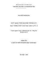 Hoạt động trải nghiệm trong dạy học tiếng việt cho học sinh lớp 4, 5 tt 