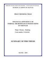Hiệu quả tài chính của các tổ chức tài chính vi mô chính thức tại việt nam tt tiếng anh 
