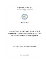 Ảnh hưởng cấu trúc vốn đến hiệu quả hoạt động của các công ty niêm yết trên thị trường chứng khoán Việt Nam