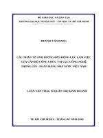 Các nhân tố tác động đến động lực làm việc của cán bộ công chức tại cục công nghệ thông tin của ngân hàng nhà nước việt nam 