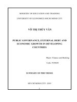 QUẢN TRỊ CÔNG, nợ NƯỚC NGOÀI VÀ TĂNG TRƯỞNG KINH tế TẠI CÁC QUỐC GIA ĐANG PHÁT TRIỂN tt tieng snh 