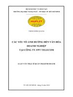 Các yếu tố ảnh hưởng đến văn hóa doanh nghiệp tại công ty FPT telecom 