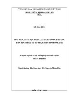 Phổ biến, giáo dục pháp luật cho đồng bào các dân tộc thiểu số từ thực tiễn tỉnh đắk lắk 