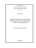 Nhiệm vụ, quyền hạn của thẩm phán theo pháp luật tố tụng hành chính từ thực tiễn tỉnh đắk nông 