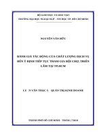 Đánh giá tác động của chất lượng dịch vụ đến ý định tiếp tục tham gia hội chợ, triển lãm tại thành phố hồ chí minh 