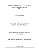 Kiểm soát thủ tục hành chính từ thực tiễn tỉnh đắk lắk 